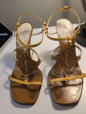 Authentic Louis Vuitton Monogram Flower Wedge Sandals 36.5
